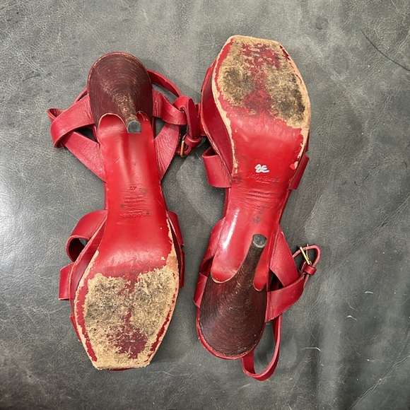 YSL Red River Gauche Heels Sz 42 or 12 - Picture 6 of 14